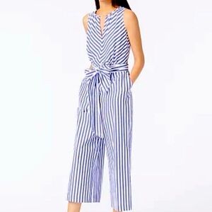 J. Crew Striped V-neck Jumpsuit